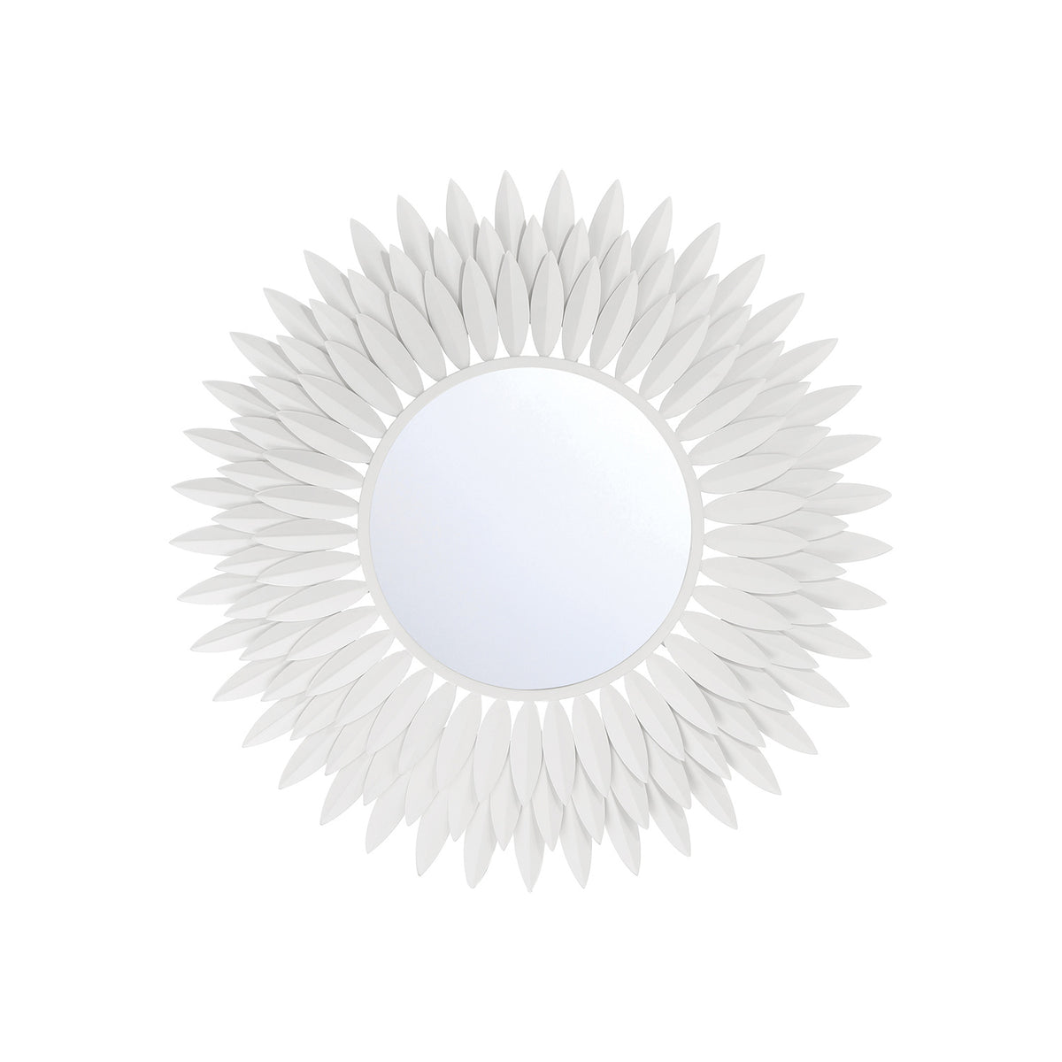 Alicia Round Decorative Mirror 24" x 24", Matte White