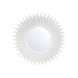 Alicia Round Decorative Mirror 24" x 24", Matte White