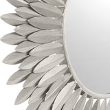 Alicia Round Decorative Mirror 24" x 24", Antique Silver