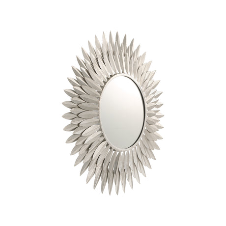 Alicia Round Decorative Mirror 24" x 24", Antique Silver