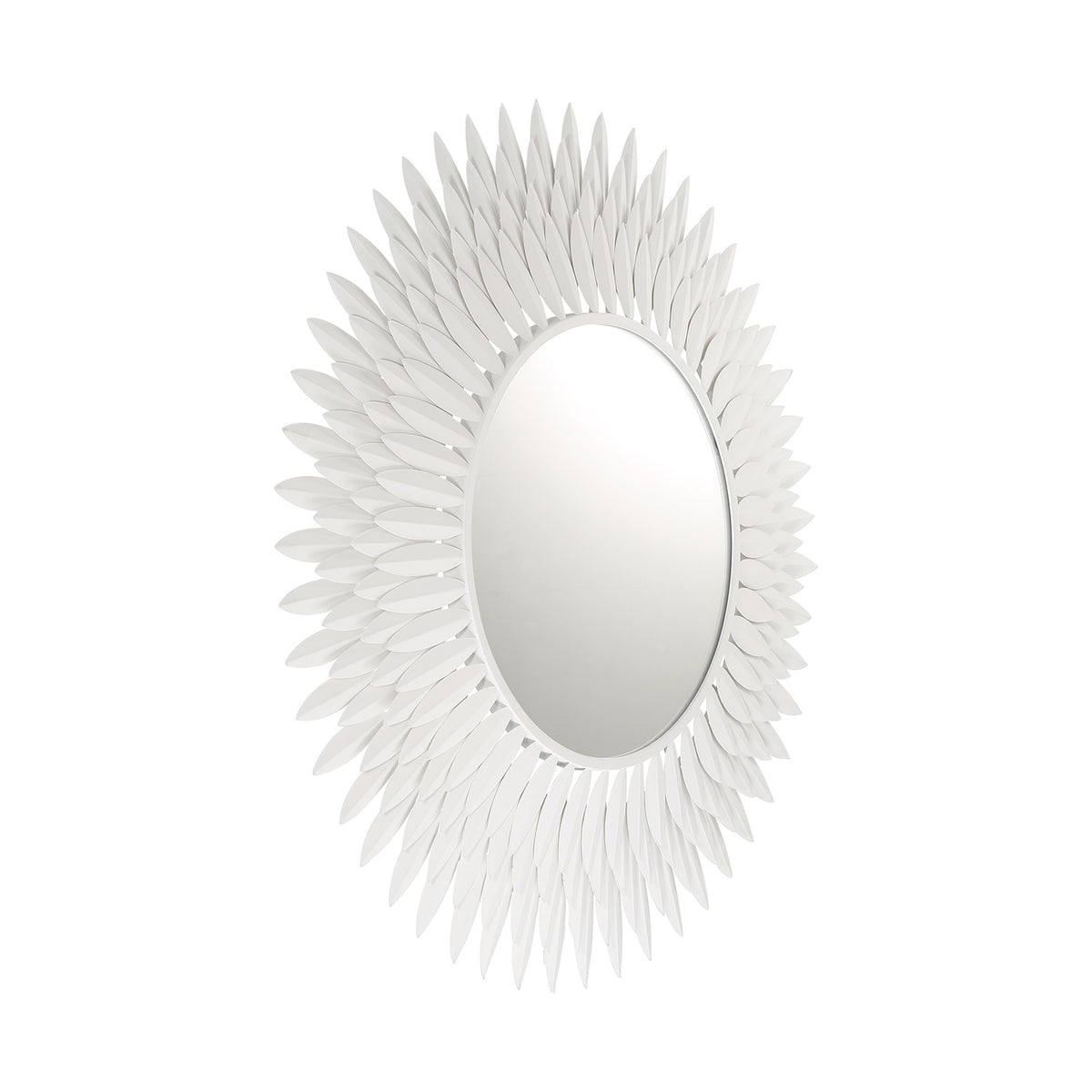Alicia Round Decorative Mirror 30" x 30", Matte White