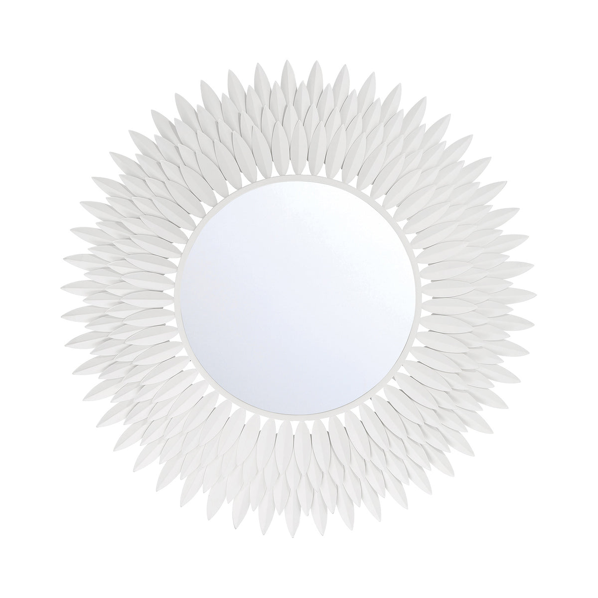 Alicia Round Decorative Mirror 30" x 30", Matte White