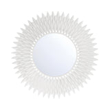 Alicia Round Decorative Mirror 30" x 30", Matte White