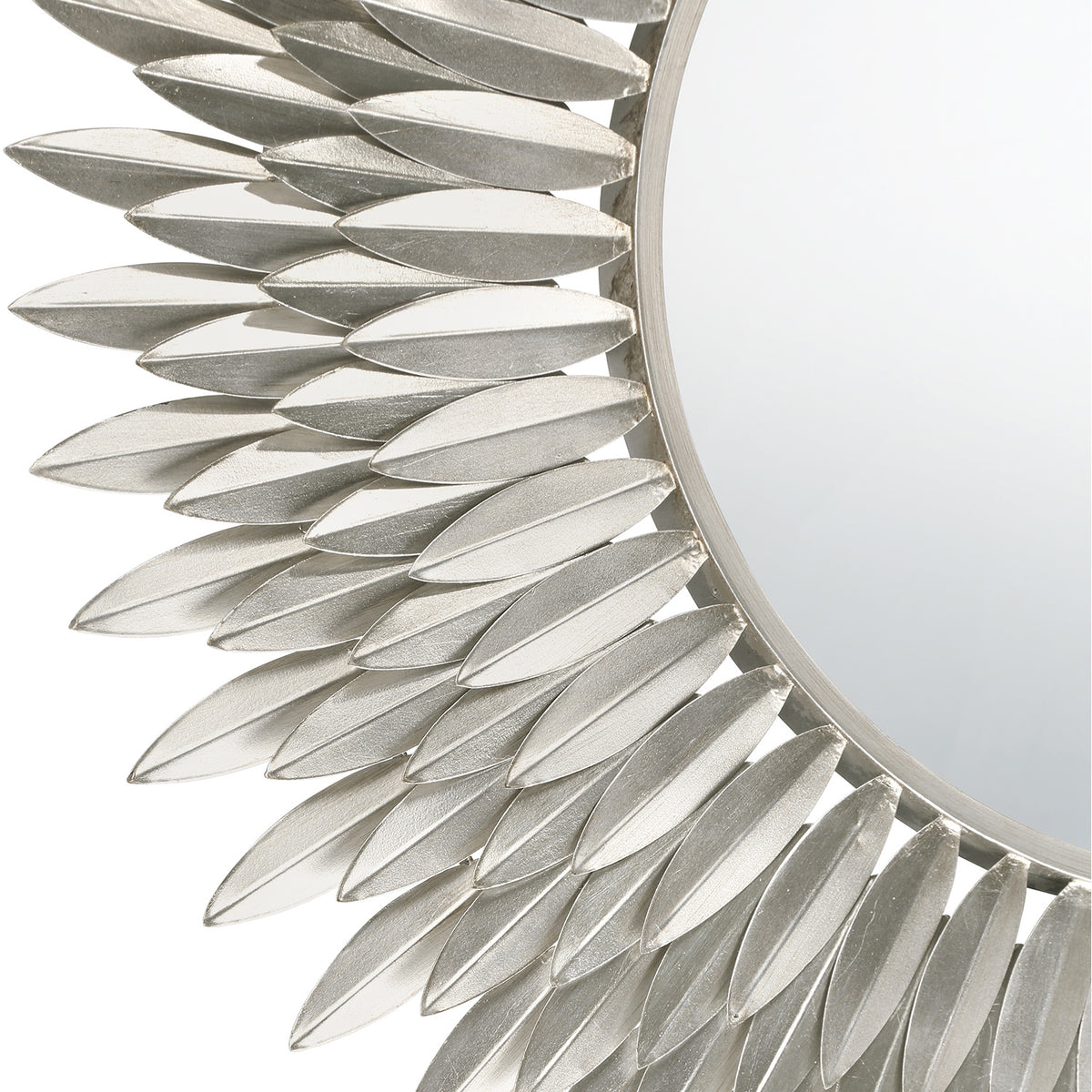 Alicia Round Decorative Mirror 30" x 30", Antique Silver
