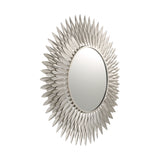 Alicia Round Decorative Mirror 30" x 30", Antique Silver