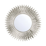 Alicia Round Decorative Mirror 30" x 30", Antique Silver