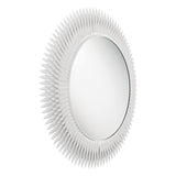 Alicia Round Decorative Mirror 47" x 47", Matte White