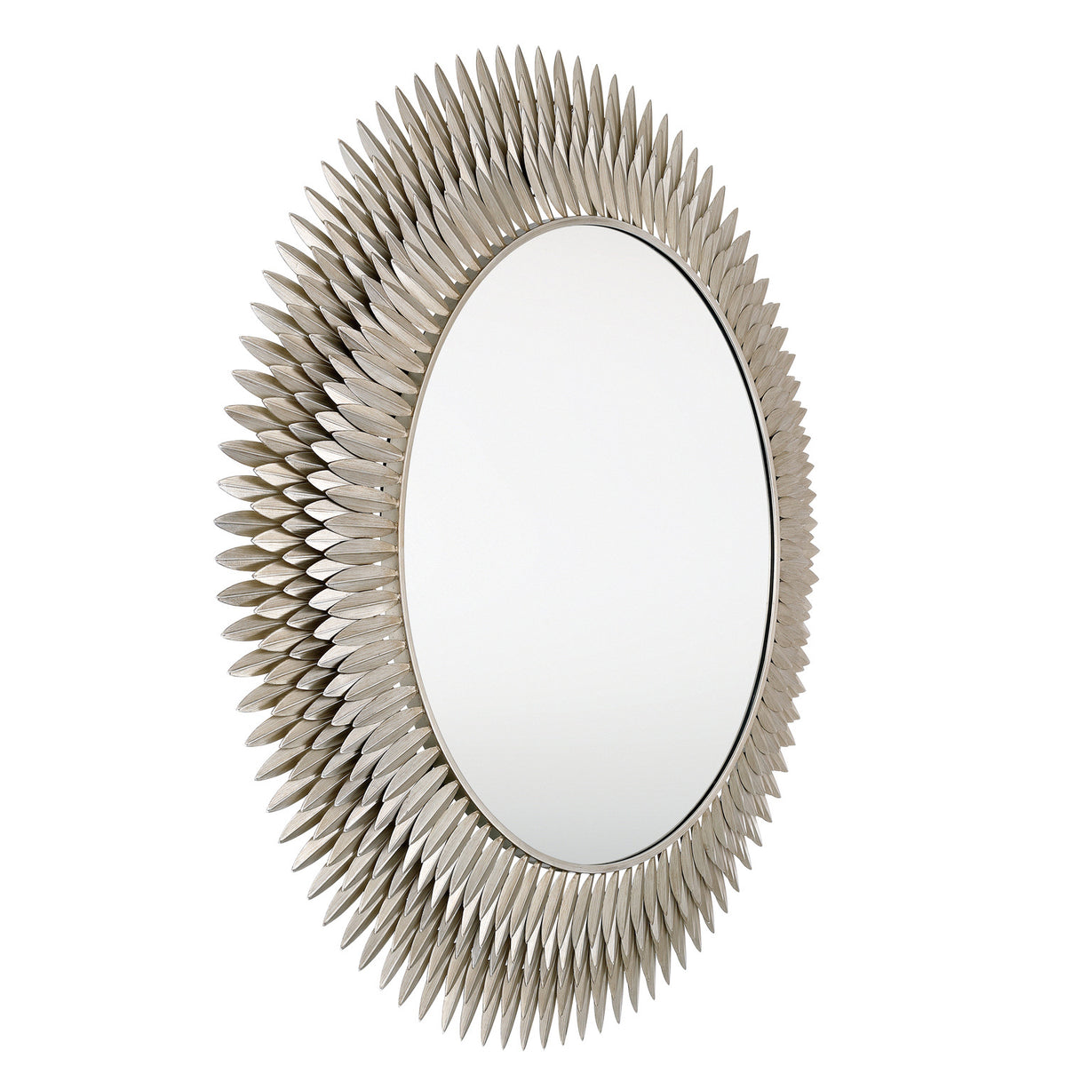 Alicia Round Decorative Mirror 47" x 47", Antique Silver