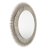 Alicia Round Decorative Mirror 47" x 47", Antique Silver