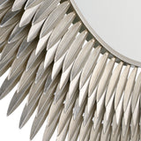 Alicia Round Decorative Mirror 47" x 47", Antique Silver