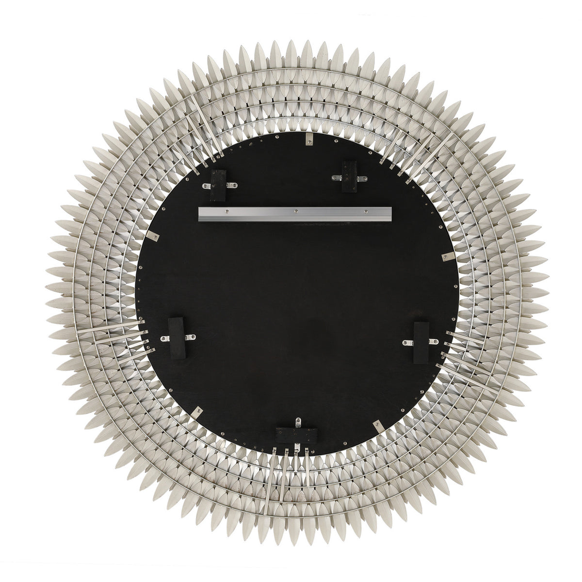 Alicia Round Decorative Mirror 47" x 47", Antique Silver