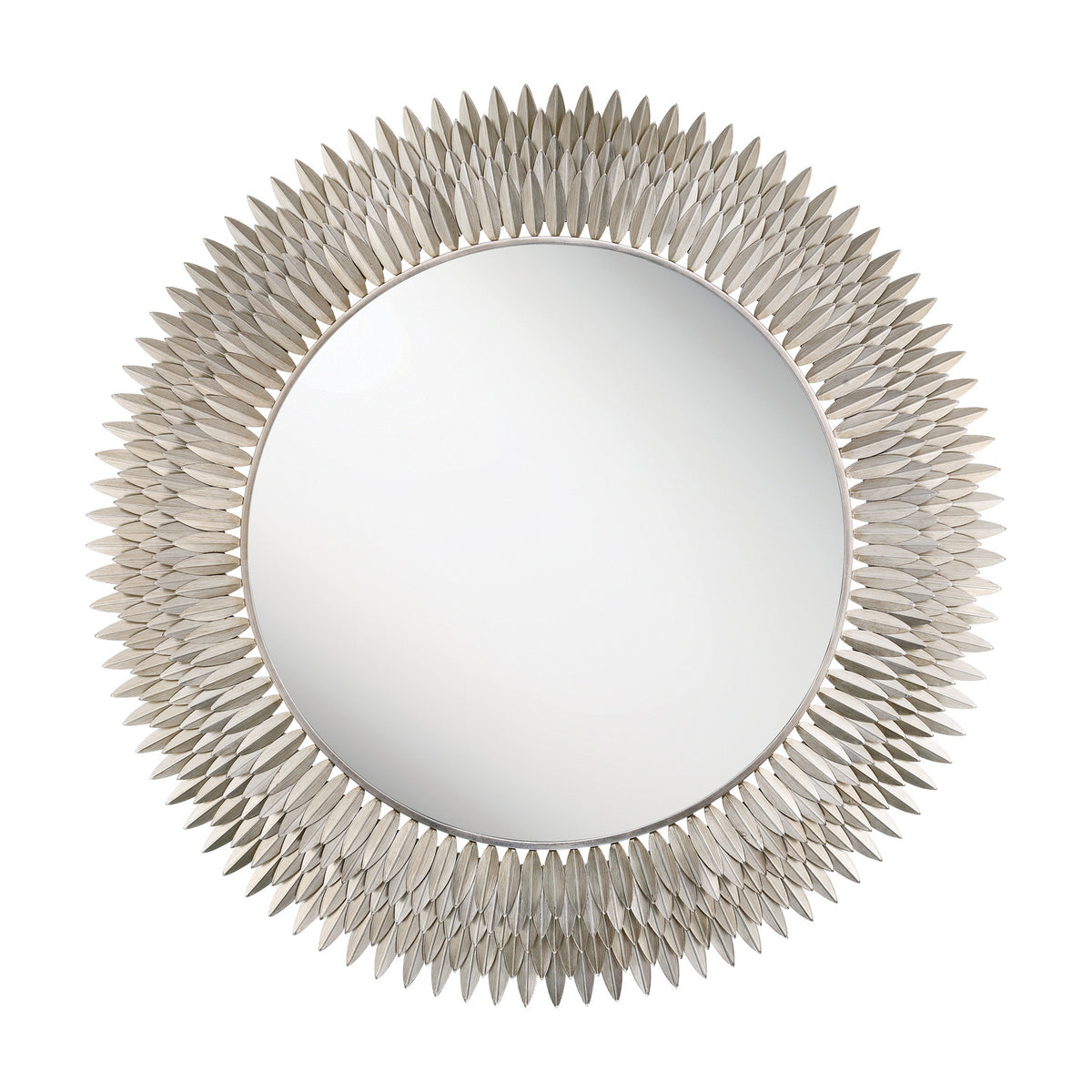 Alicia Round Decorative Mirror 47" x 47", Antique Silver