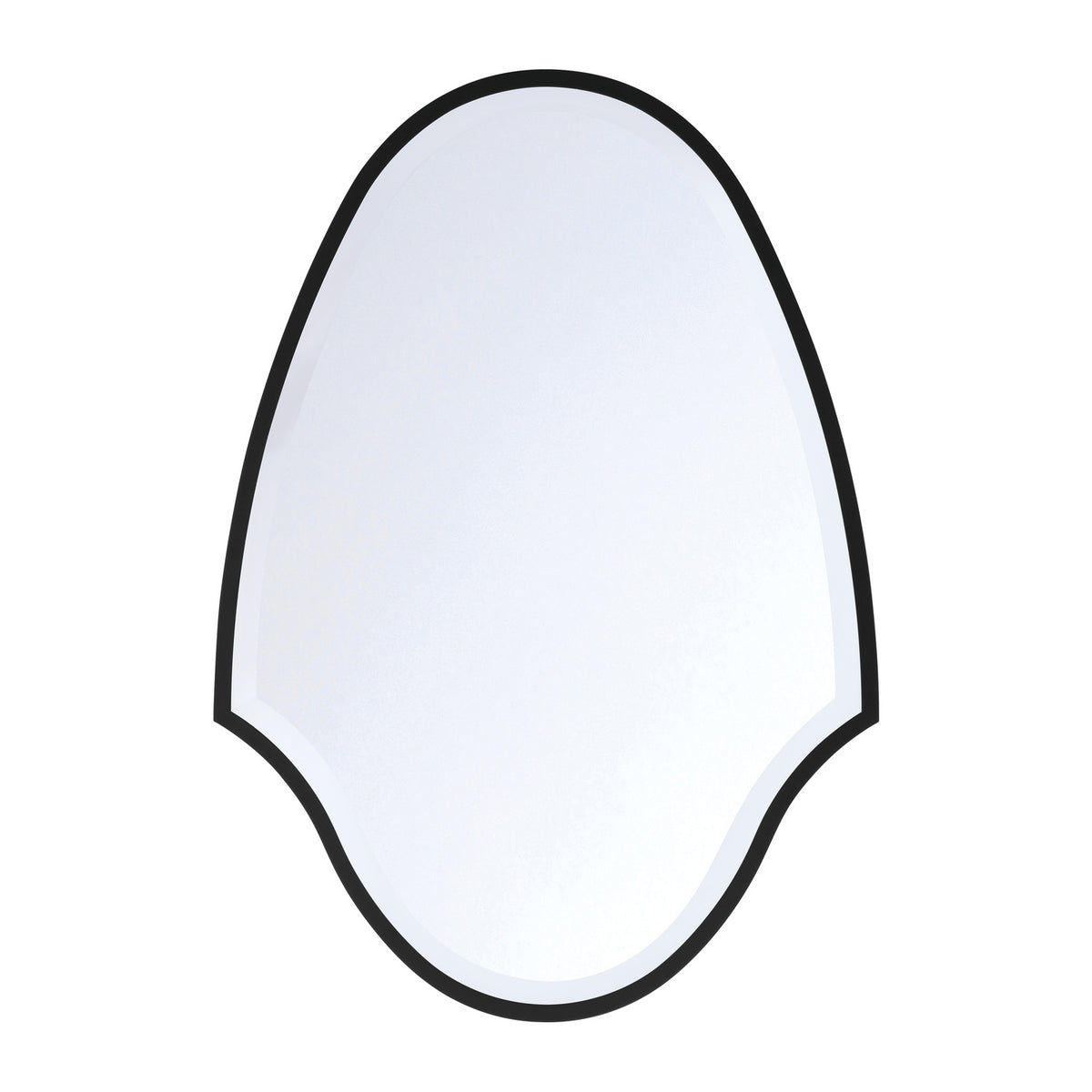 Pelham Shield Decorative Mirror 28" x 40", Matte Black