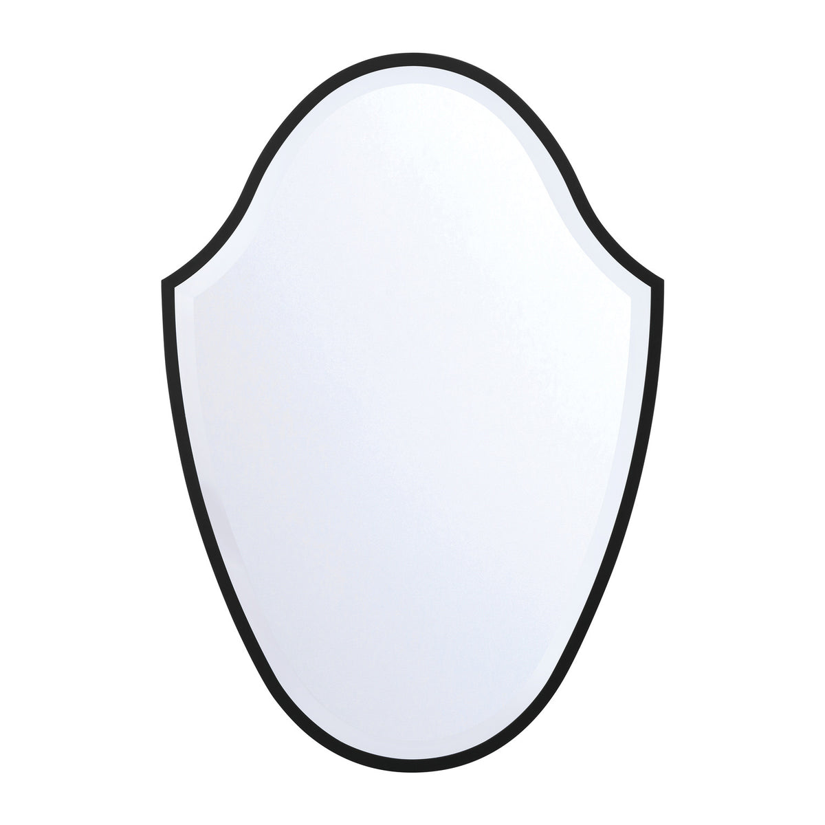 Pelham Shield Decorative Mirror 28" x 40", Matte Black