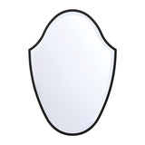 Pelham Shield Decorative Mirror 28" x 40", Matte Black