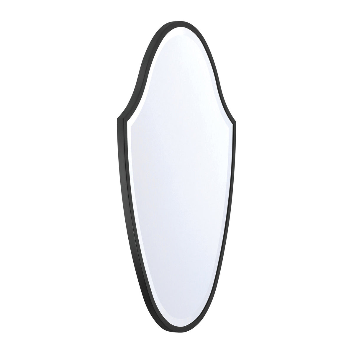 Pelham Shield Decorative Mirror 28" x 40", Matte Black