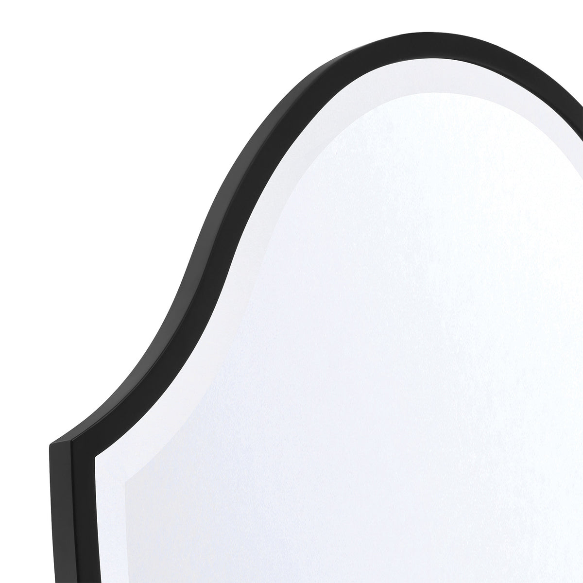 Pelham Shield Decorative Mirror 28" x 40", Matte Black