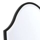 Pelham Shield Decorative Mirror 28" x 40", Matte Black