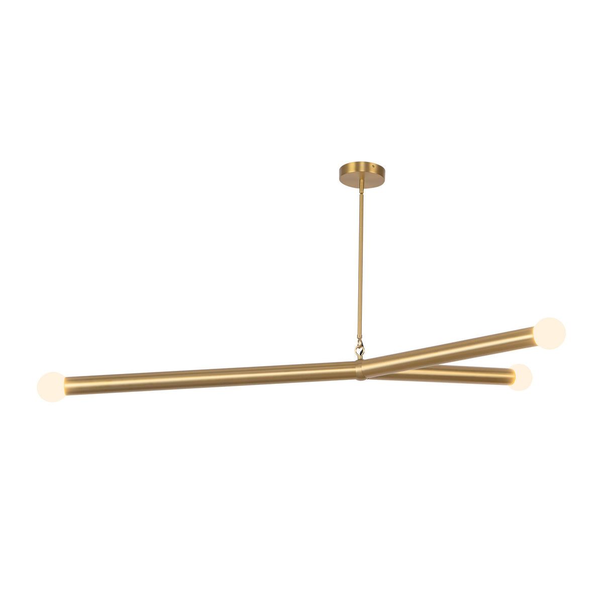 Roswell 3 Light LED Pendant 52", Brushed Brass
