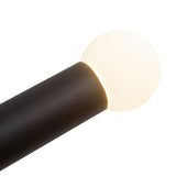 Roswell 3 Light LED Pendant 52", Black Vegan Leather and Brushed Brass