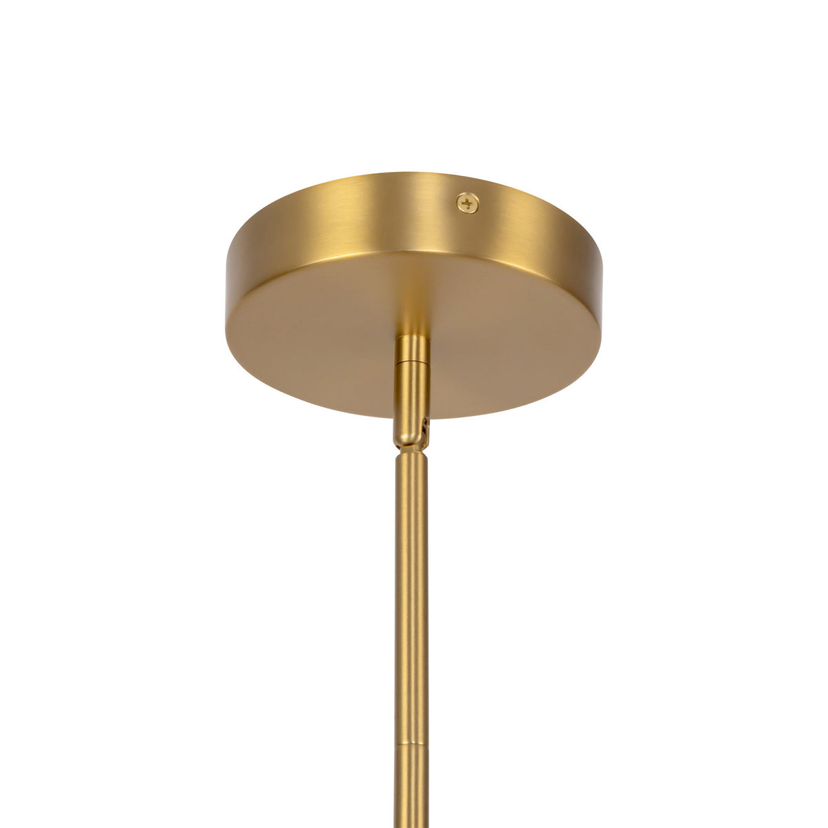 Roswell 3 Light LED Pendant 52", Black Vegan Leather and Brushed Brass