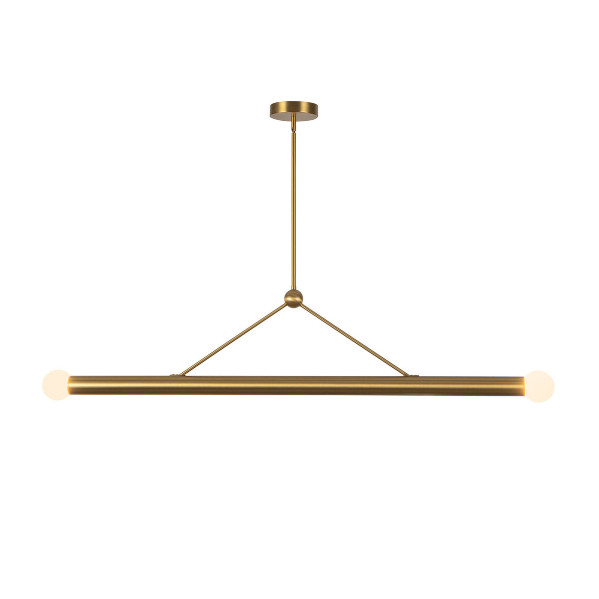 Roswell 2 Light LED Linear Pendant 52", Brushed Brass