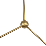 Roswell 2 Light LED Linear Pendant 52", Black Vegan Leather and Brushed Brass