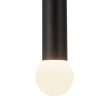 Roswell LED Pendant 5", Black Vegan Leather and Brushed Brass