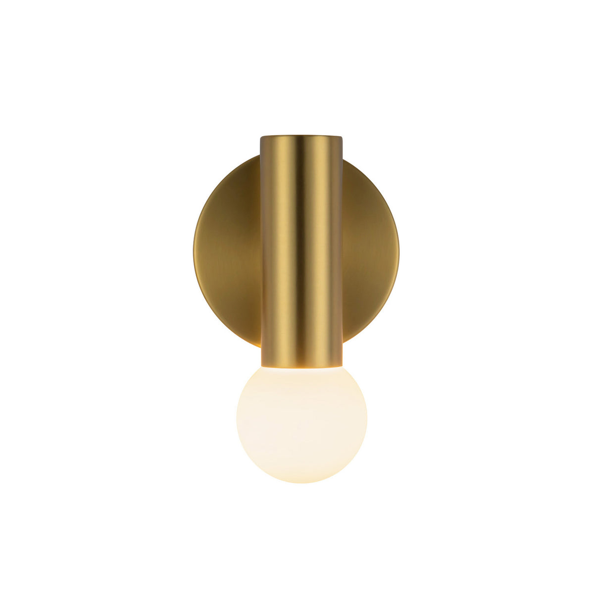 Roswell 1 Light LED Wall Sconce 8", Brushed Brass