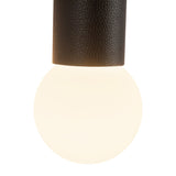Roswell 2 Light LED Wall Sconce 24", Black Vegan Leather and Brushed Brass