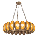 Bolton 20 Light LED Chandelier 37", Vintage Brass