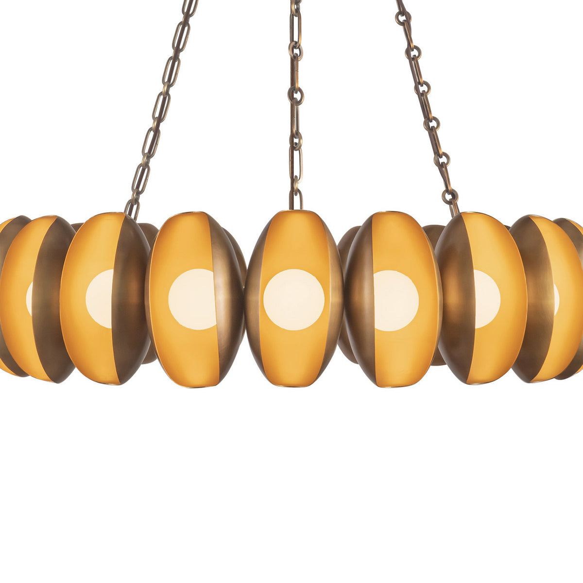 Bolton 20 Light LED Chandelier 37", Vintage Brass