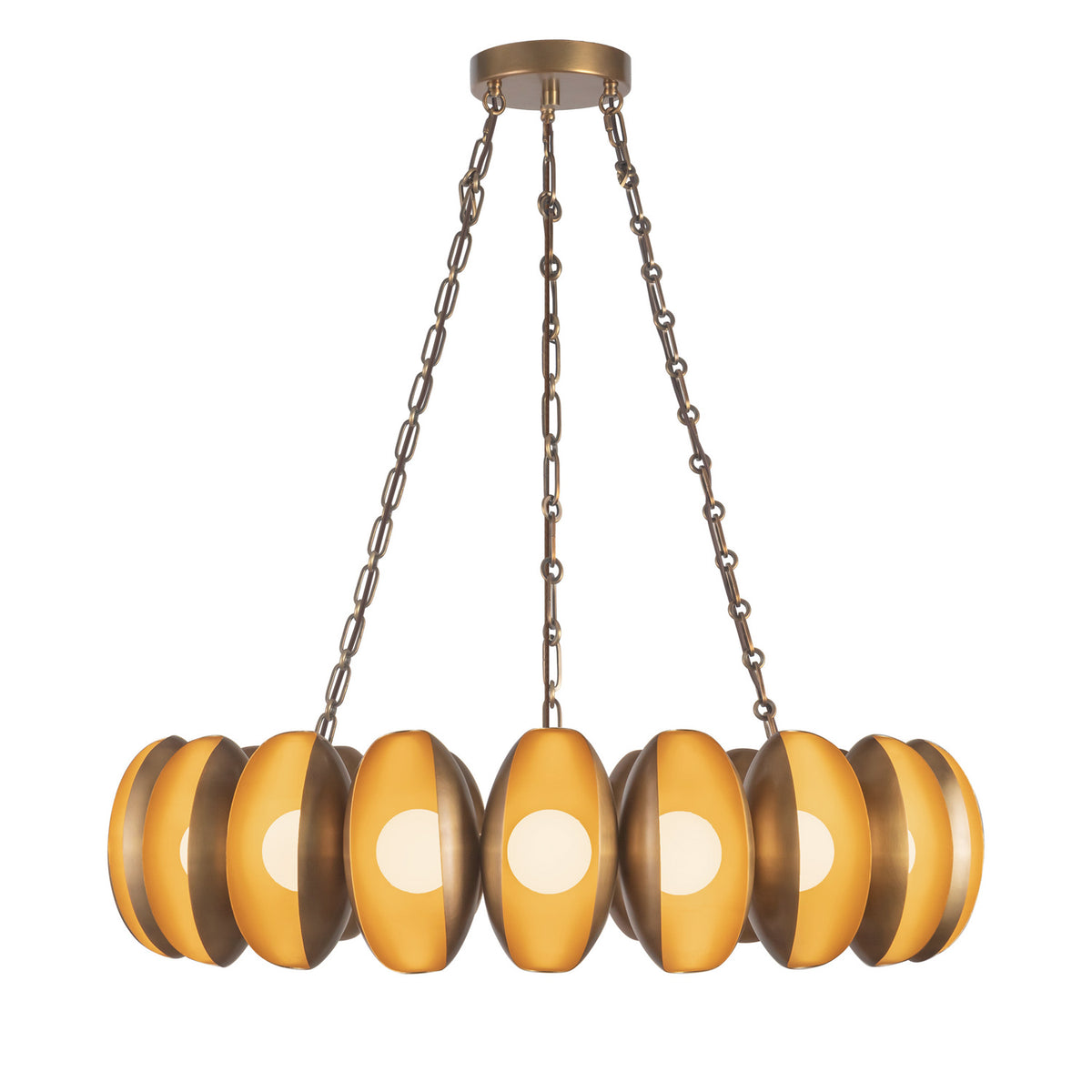 Bolton 20 Light LED Chandelier 37", Vintage Brass