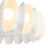 Bolton 20 Light LED Chandelier 37", Antique White, close-up of oval shades with glowing circular centers