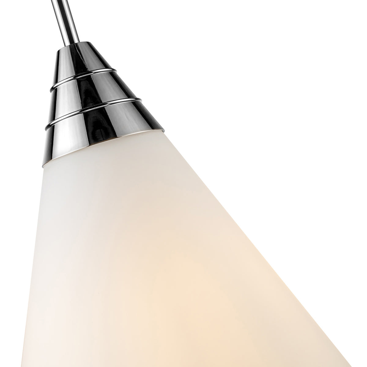 Essex Pendant 14", Polished Nickel and Matte Opal Glass