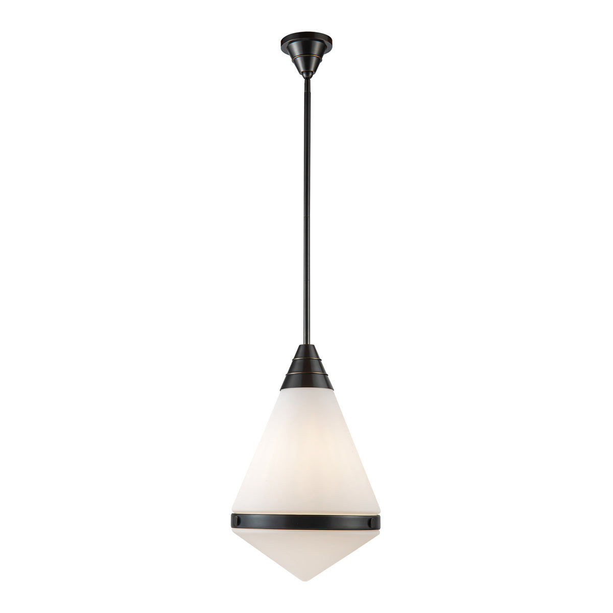 Essex Pendant 14", Urban Bronze and Matte Opal Glass