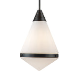 Essex Pendant 14", Urban Bronze and Matte Opal Glass