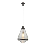 Essex Pendant 14", Urban Bronze and Clear Prismatic Glass
