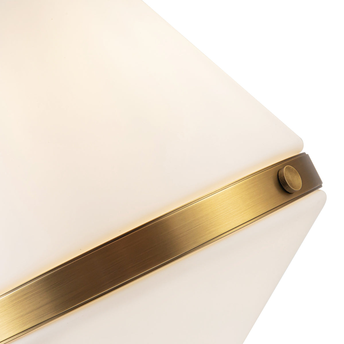 Essex Pendant 14", Vintage Brass and Matte Opal Glass