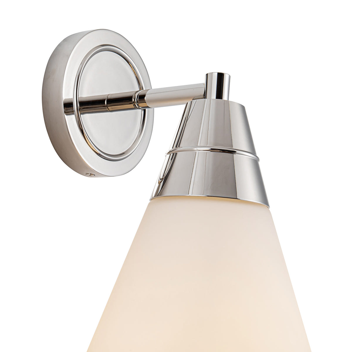 Essex Wall Sconce 12", Polished Nickel and Matte Opal Glass