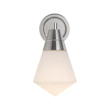 Essex Wall Sconce 12", Polished Nickel and Matte Opal Glass