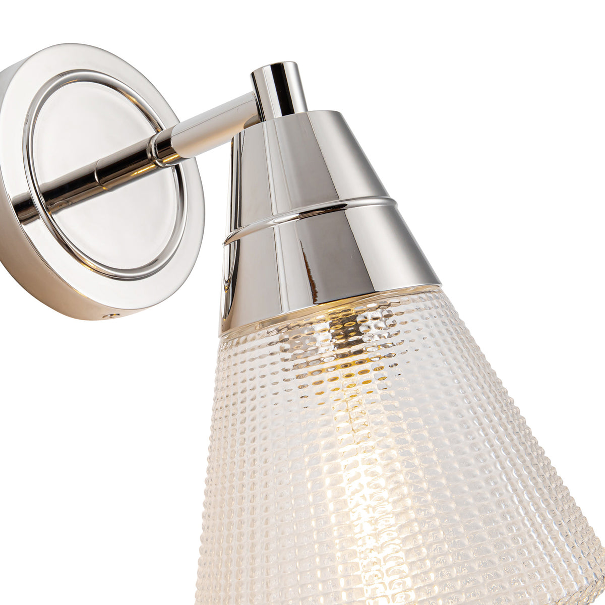 Essex Wall Sconce 12", Polished Nickel and Clear Prismatic Glass