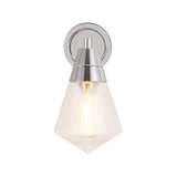 Essex Wall Sconce 12", Polished Nickel and Clear Prismatic Glass