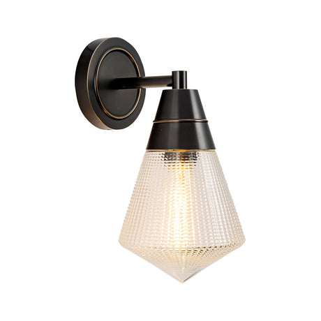 Essex Wall Sconce 12", Urban Bronze and Clear Prismatic Glass