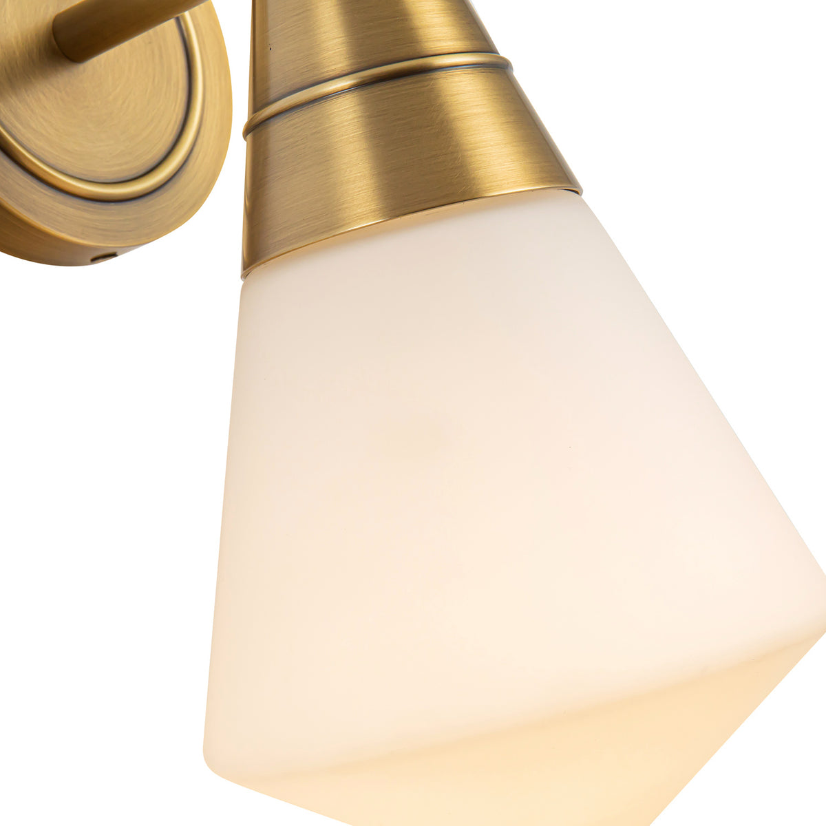 Essex Wall Sconce 12", Vintage Brass and Matte Opal Glass