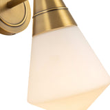 Essex Wall Sconce 12", Vintage Brass and Matte Opal Glass