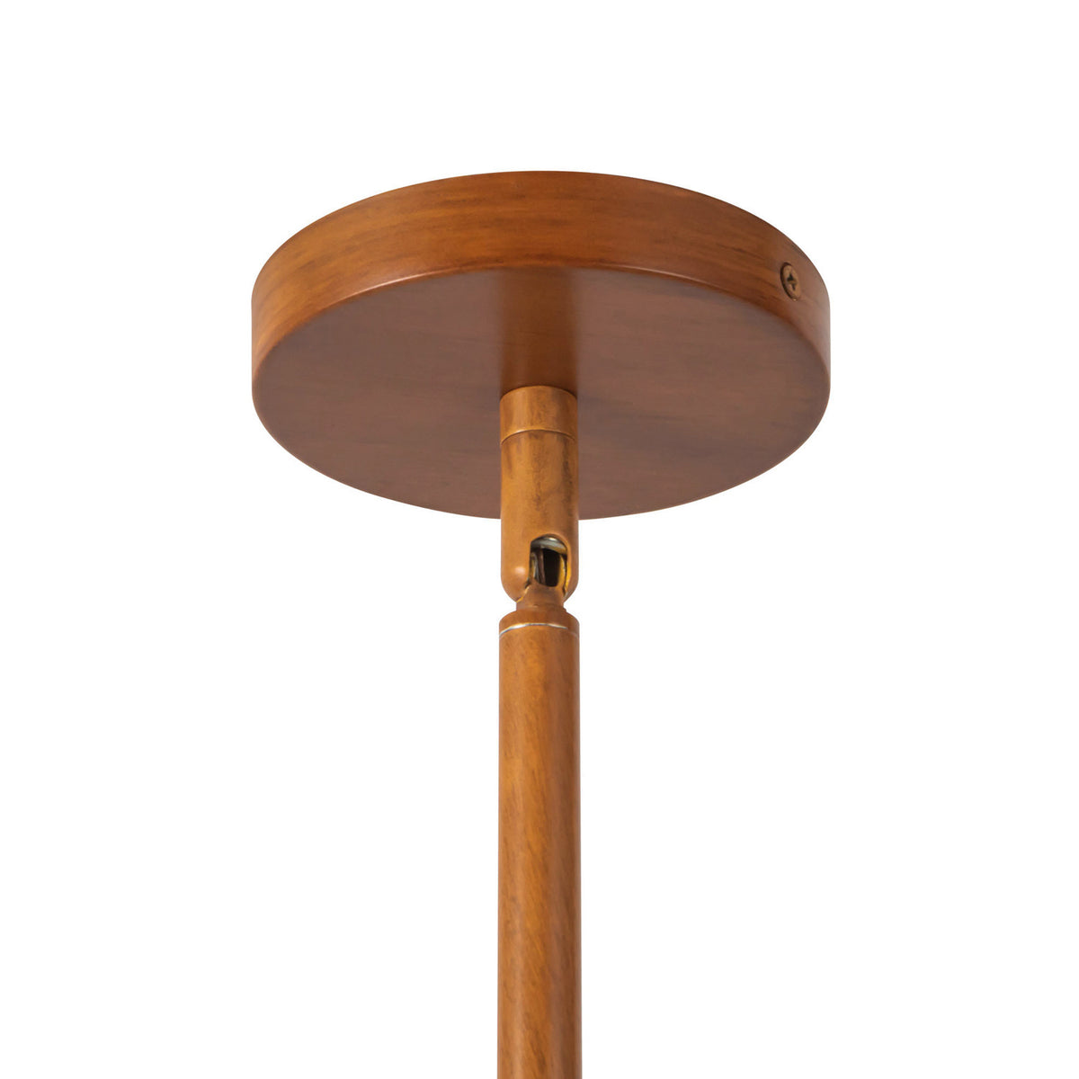 Duncan 6 Globe Chandelier 37", Teak and Opal Glass