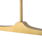 Duncan 2 Globe Linear Pendant 47", Brushed Brass and Opal Glass