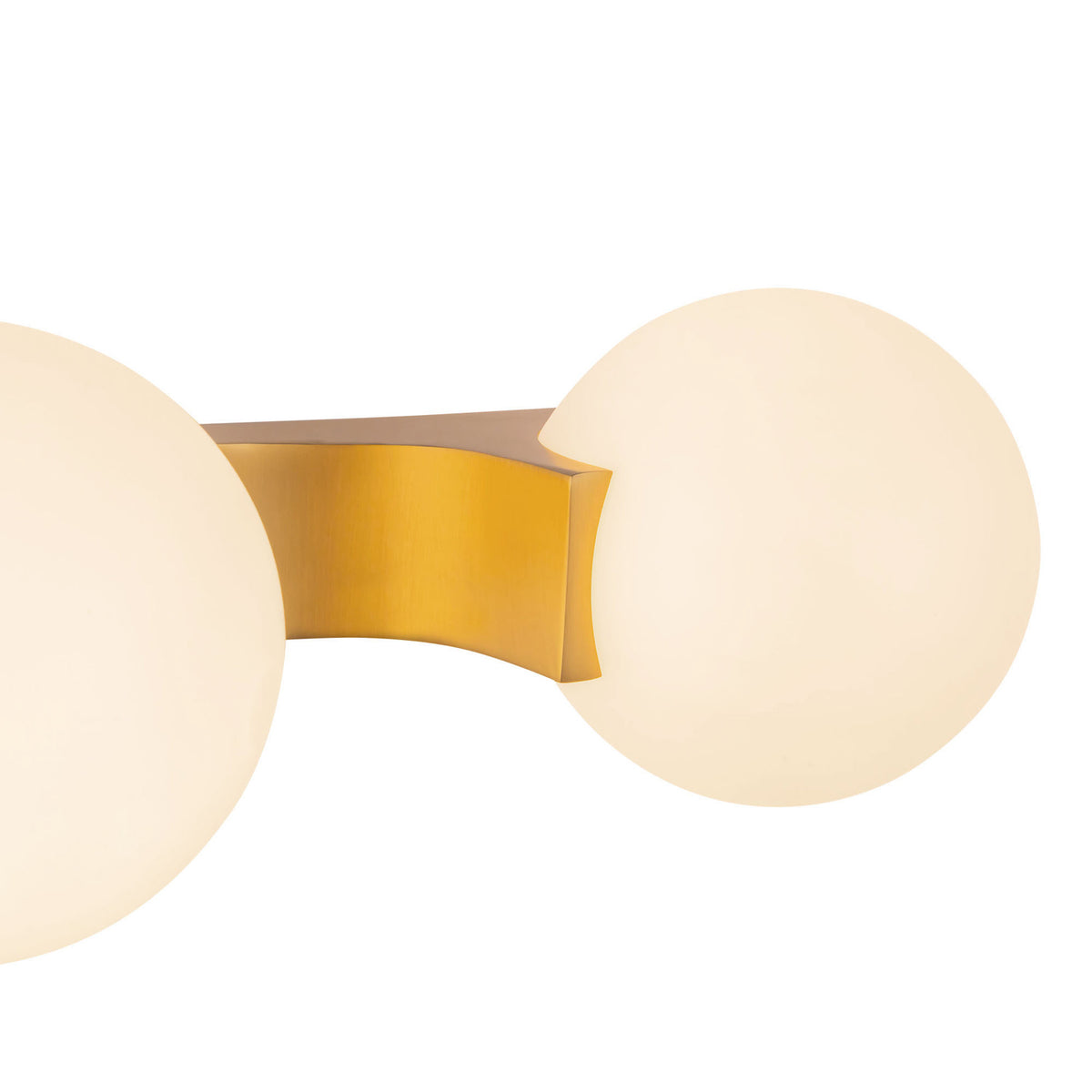 Duncan 4 Globe Vanity 34", Brushed Brass and Opal Glass