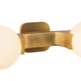 Duncan 4 Globe Vanity 34", Brushed Brass and Opal Glass
